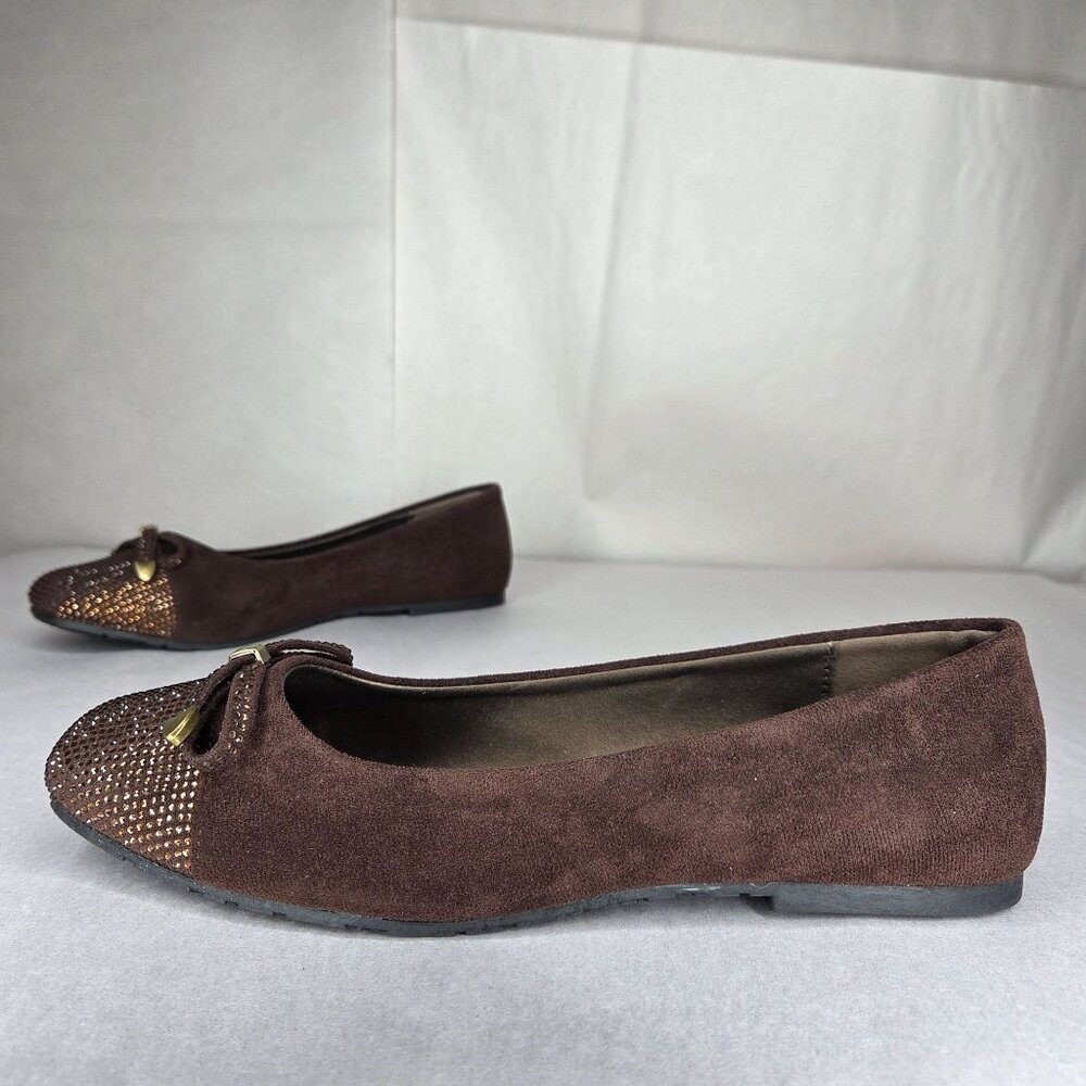 NWOT Kenneth Cole Reaction Women's Ellie Chocolate Brown Ballet Flats - Picture 3 of 8